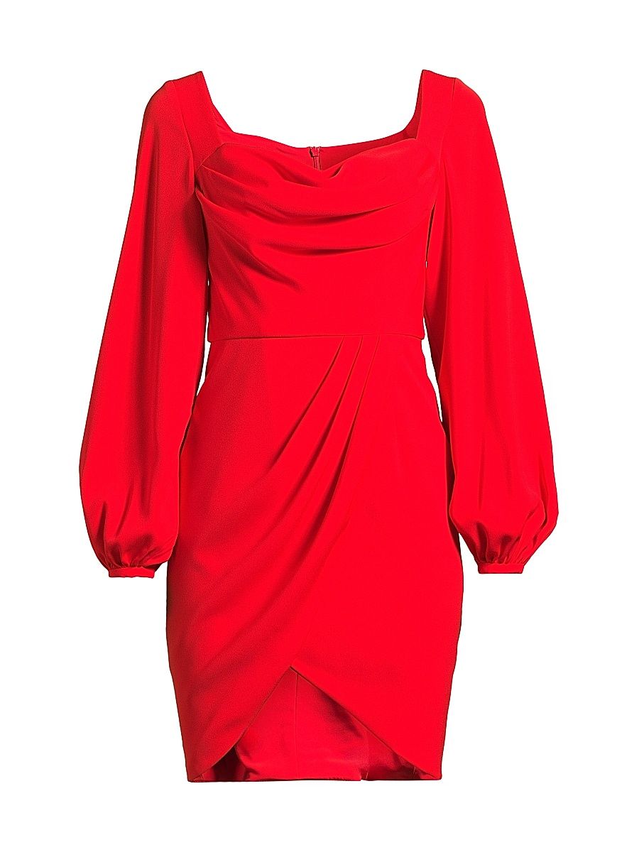 Women's Tonja Draped Knee-Length Dress - Vibrant Poppy - Size 8