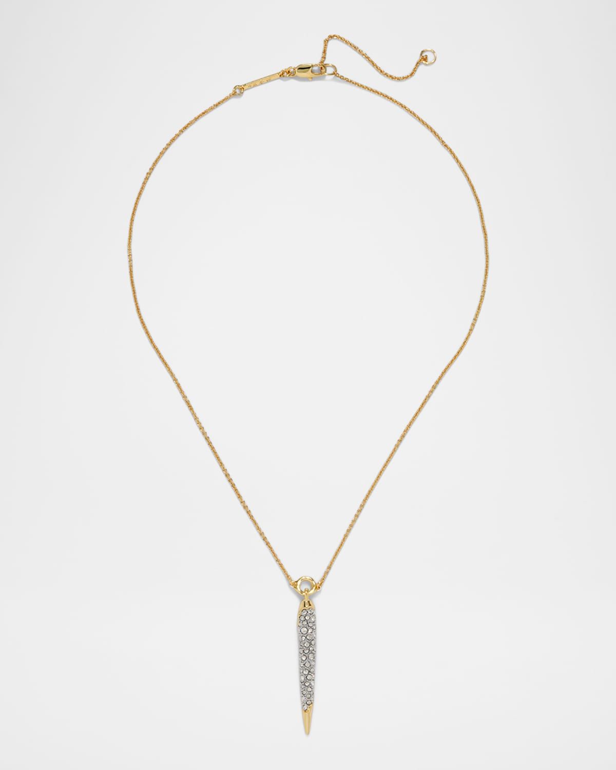 Solanales Gold Crystal Spear Necklace