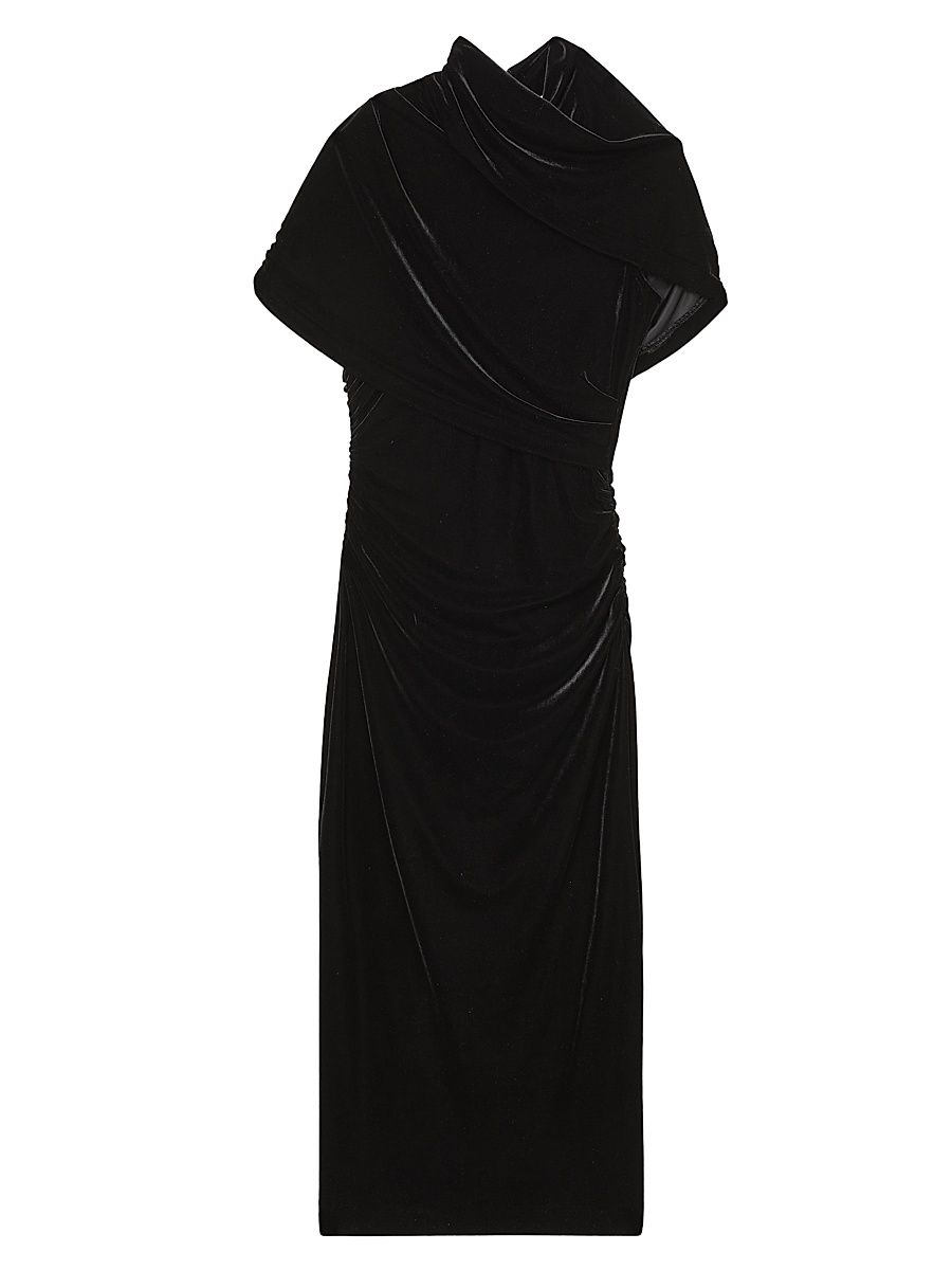 Women's Nara Velvet Midi-Dress - Black - Size 10