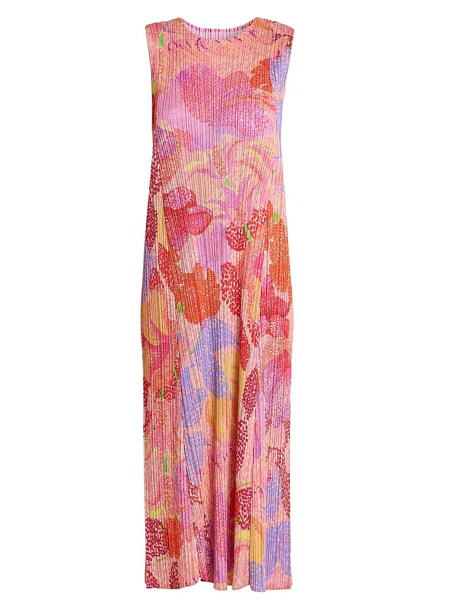 Women's Foggy Forest Plissé Midi-Dress - Pink - Size Large