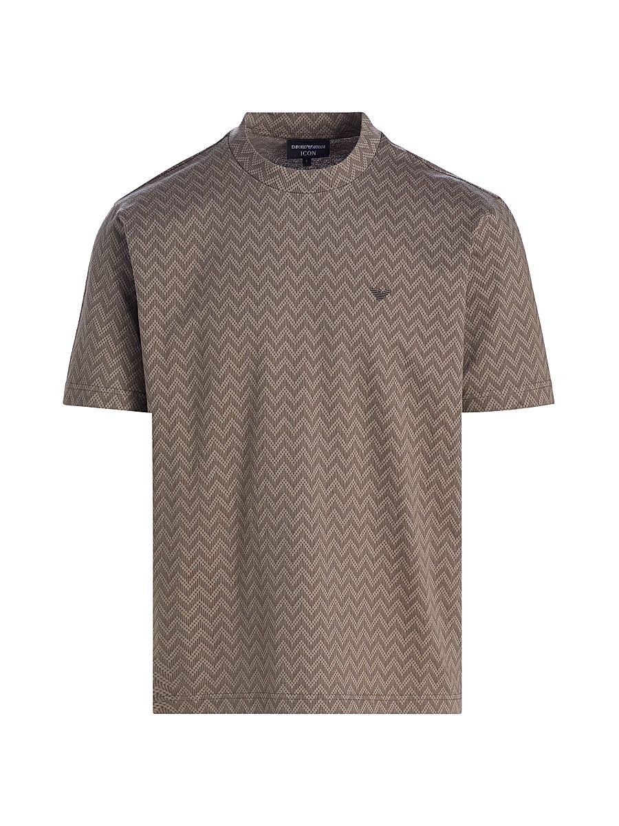 Men's Logo Chevron Cotton Jersey T-Shirt - Morel Laurel - Size Large