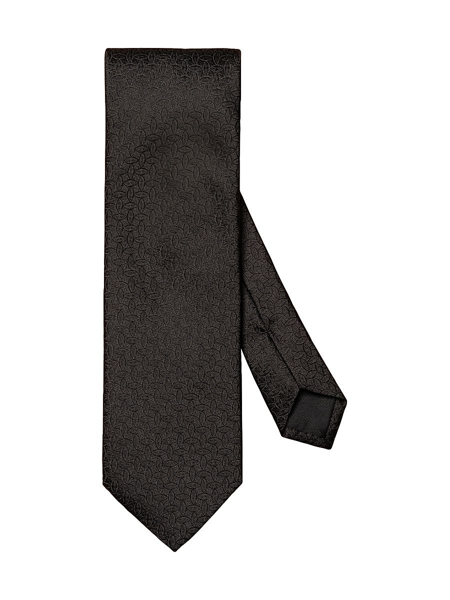 Men's Geometric Silk Tie - Black
