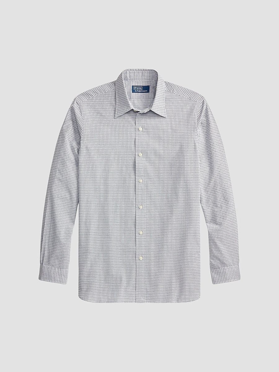 Polo Ralph Lauren Men's Classic-Fit Checked Poplin Shirt - White Blue Multi - Size XXL