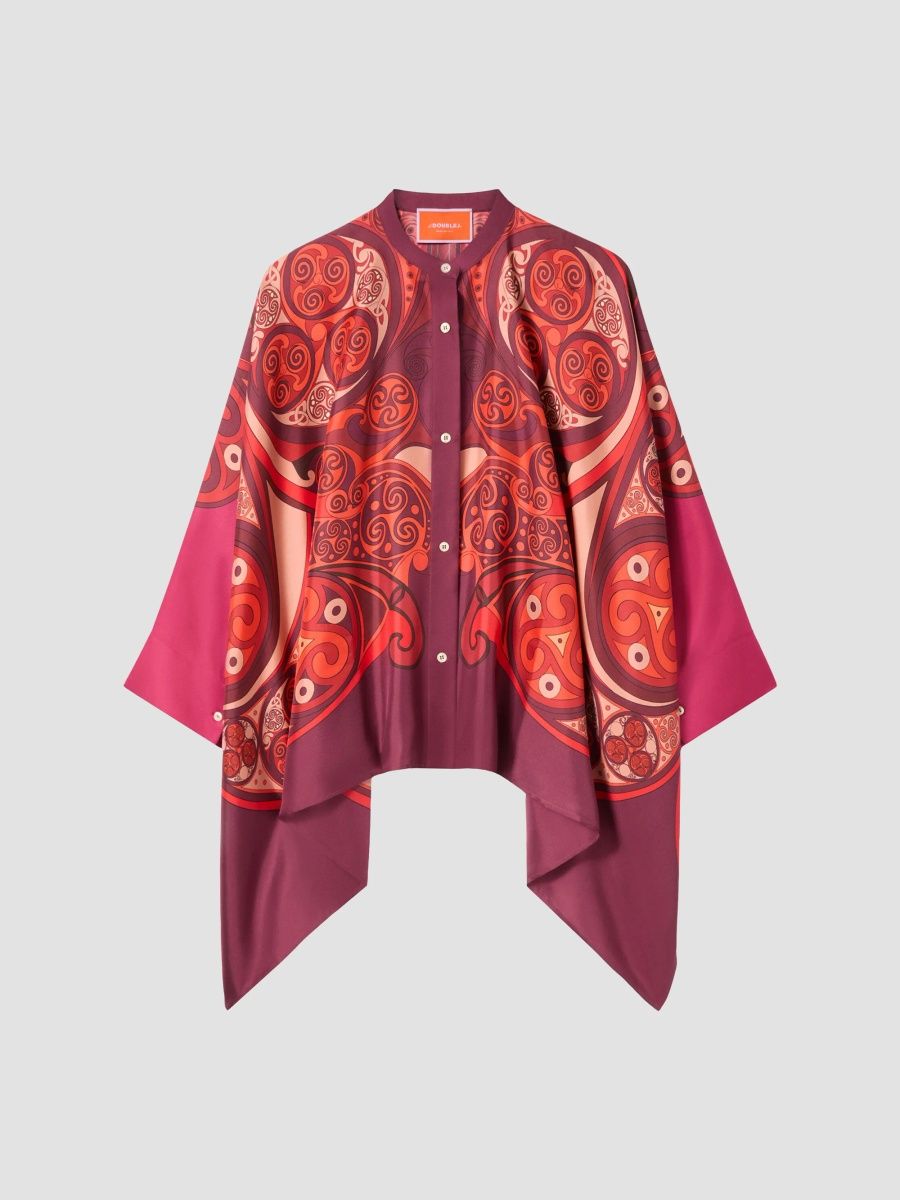 La DoubleJ Women's Foulard Shirt - Alchemy Dark Red - Size Small
