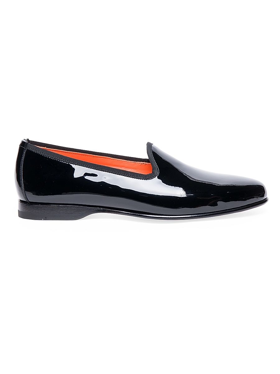 Men's Andrea Patent Leather Formal Loafers - Black - Size 10