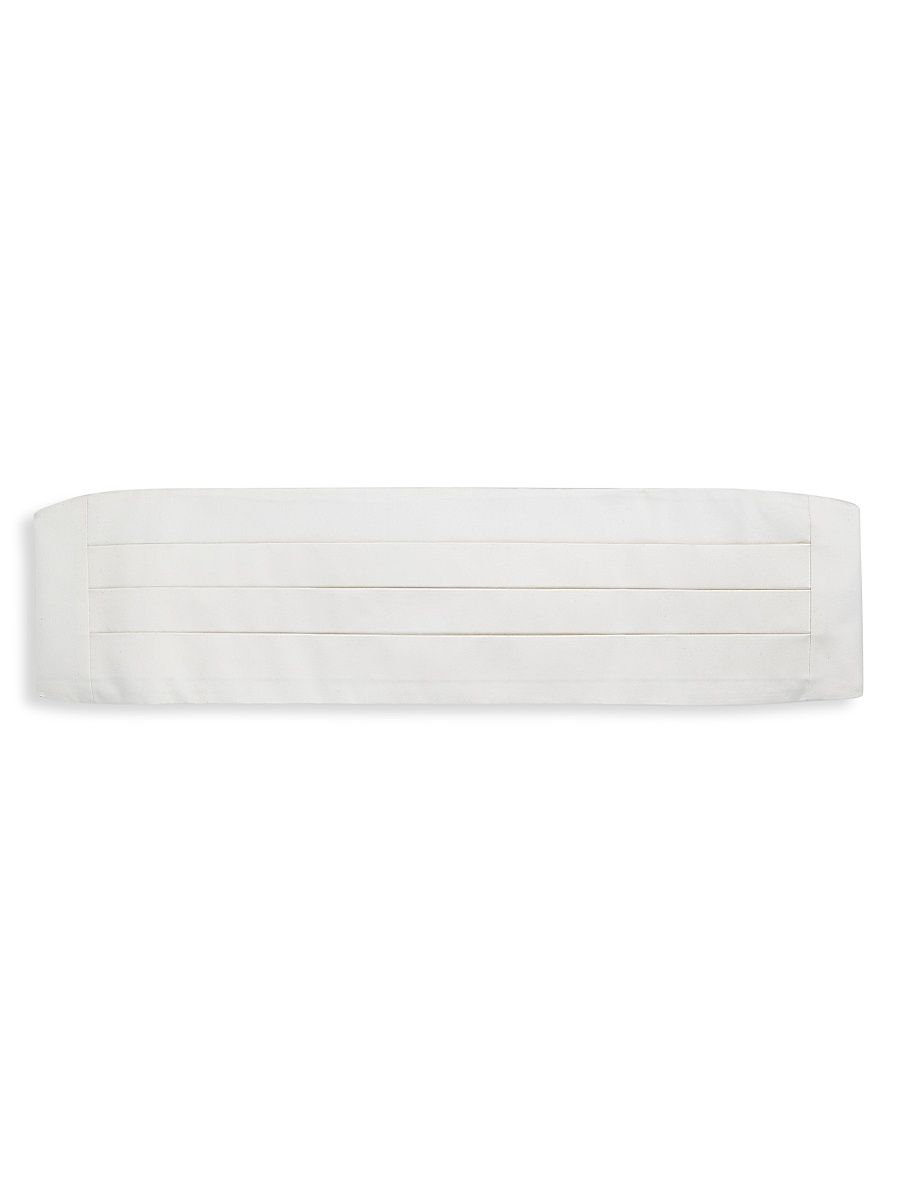 Men's COLLECTION Silk Cummerbund - White