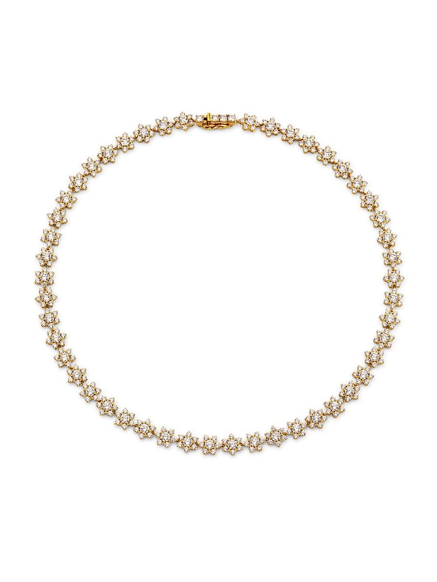 Women's Dahlia 18K Gold-Plated & Cubic Zirconia Cluster Collar Necklace - Gold