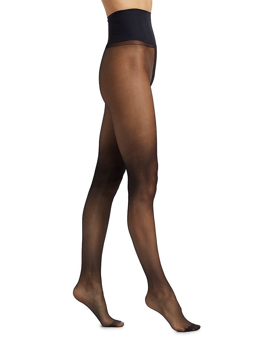 Women's The Essential Back Seam Sheer Tights - Black - Size Large