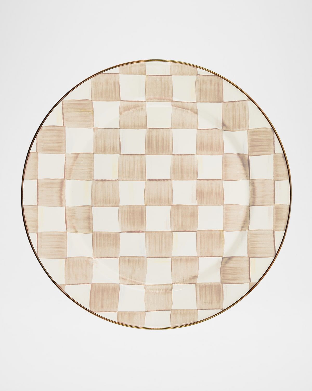 Mocha Check Charger Plate