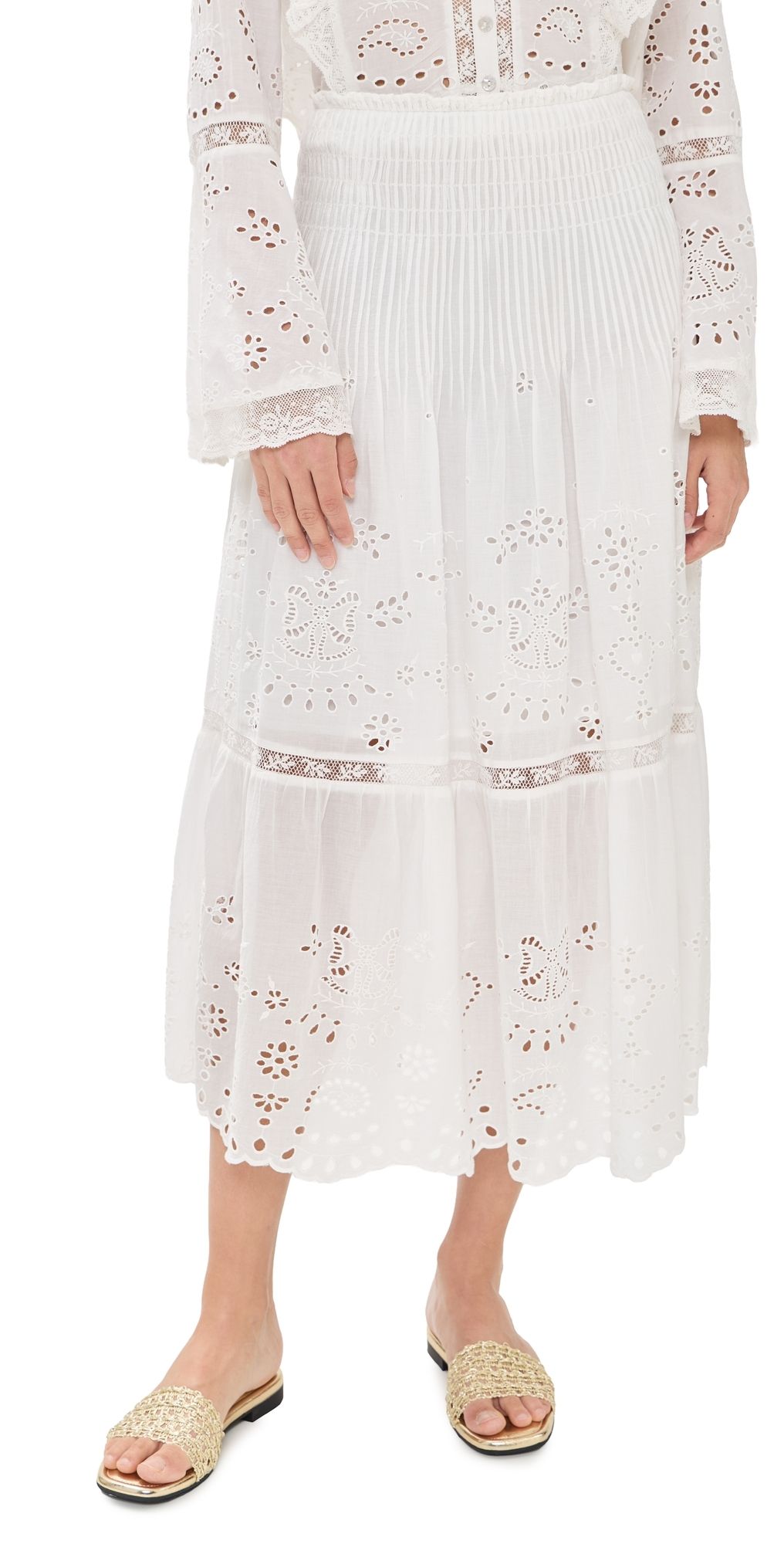 LoveShackFancy Mallow Skirt White S