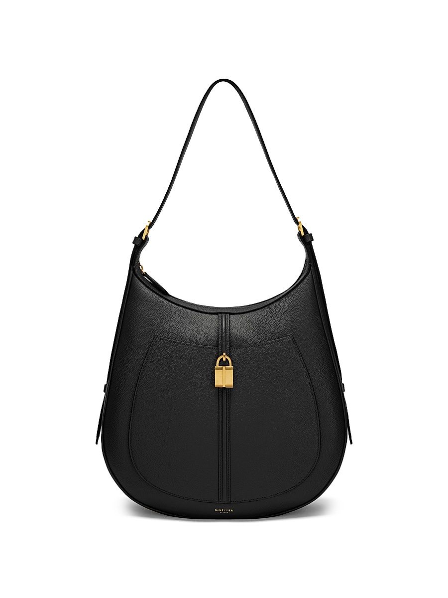 Women's Siena Grained Leather Hobo Bag - Black Grain
