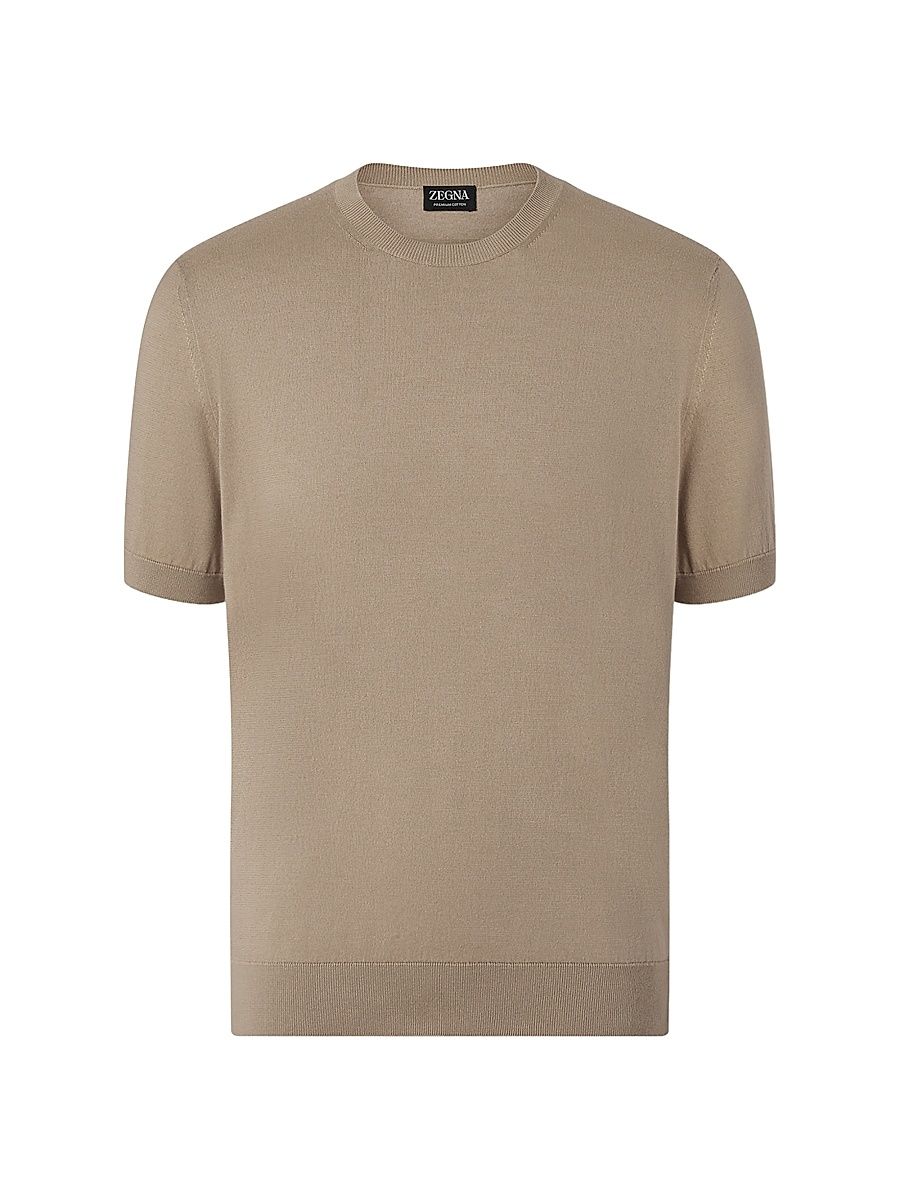 Men's Premium Cotton T-Shirt - Light Taupe - Size 50