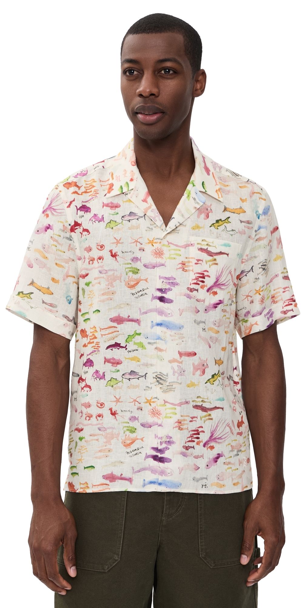 Vilebrequin Charli Linen Camp Shirt Papier XL