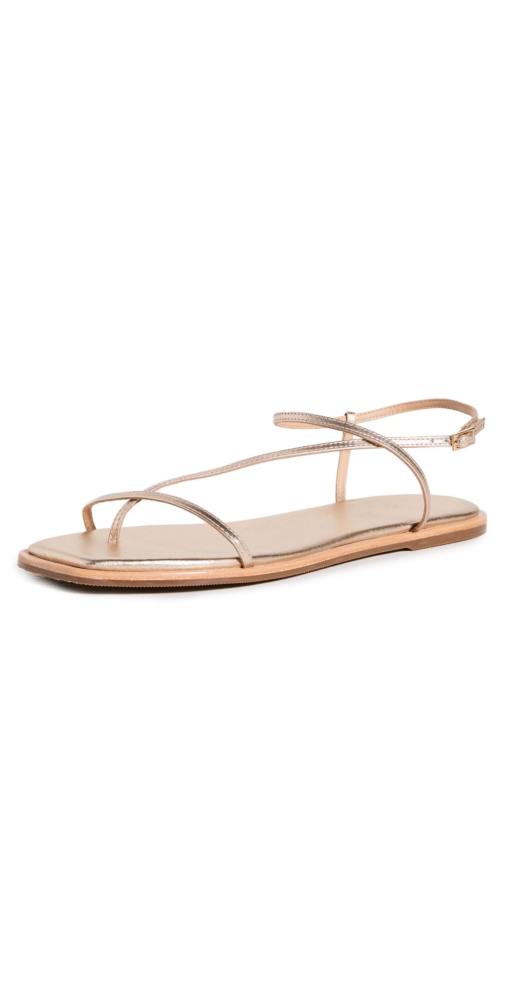 KAANAS Alayta Square Toe Naked Sandals Gold 9