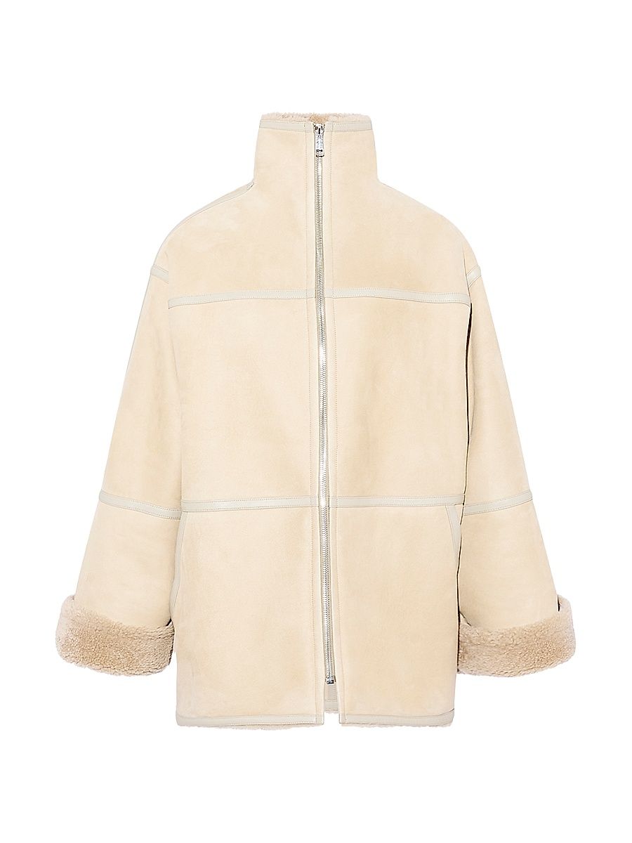 Women's Oversized Shearling-Lined Coat - Rivage - Size 10