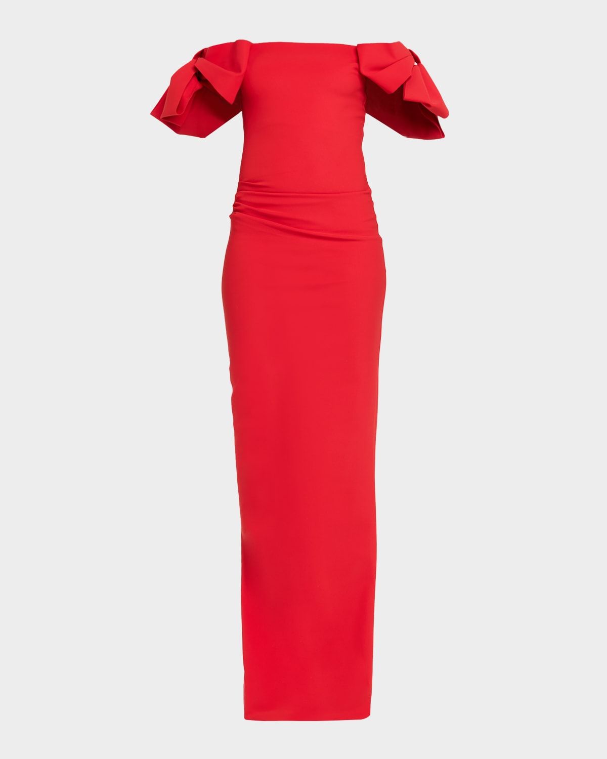 Bunjirai Off-Shoulder Bow Column Gown