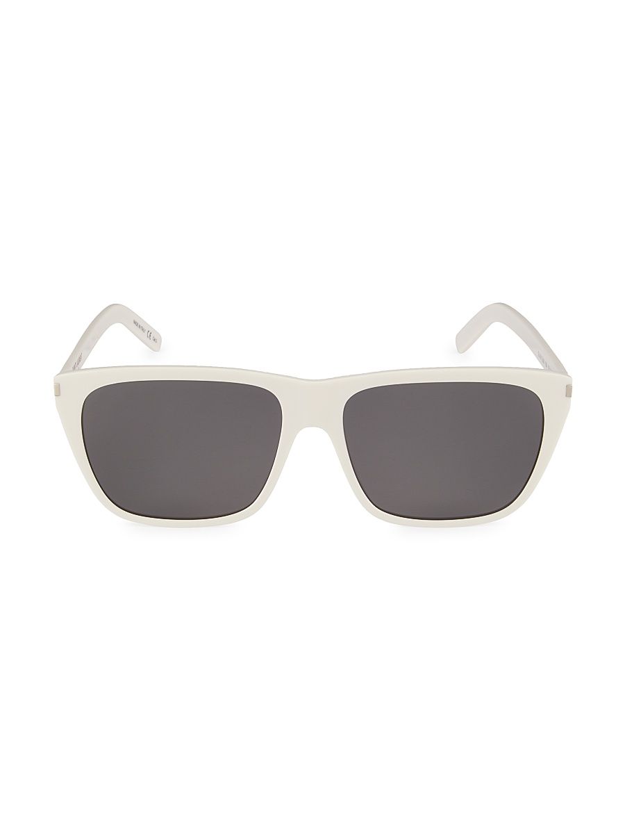 Women's Classic 57MM Rectangular Sunglasses - Ivory