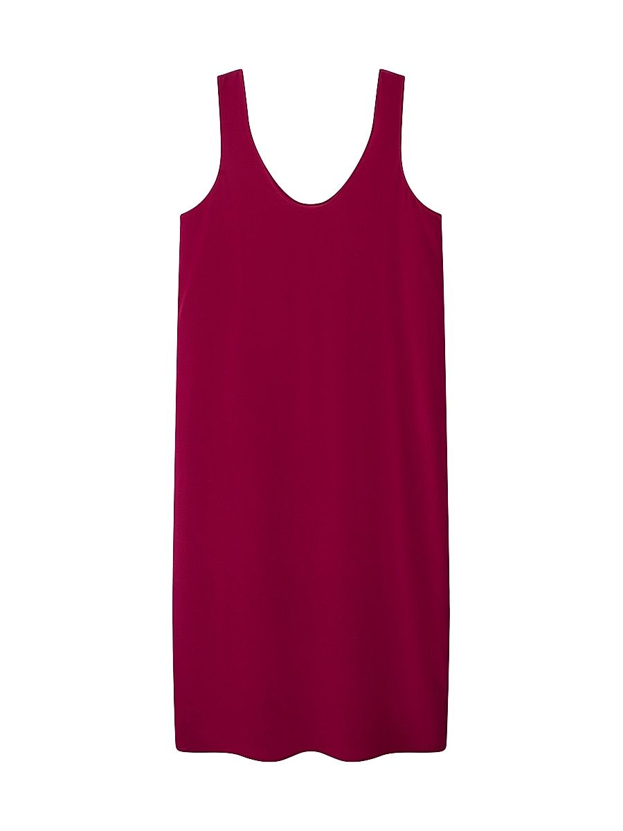 Women's Silk Tank Dress - Magenta - Size Large