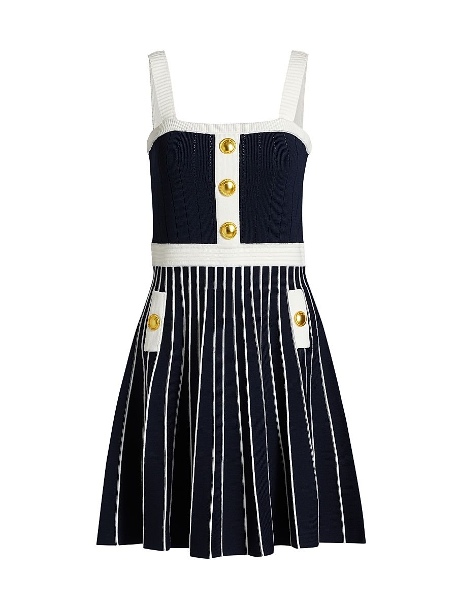 Women's Aurora Knit Fit & Flare Minidress - Navy Ivory - Size XL