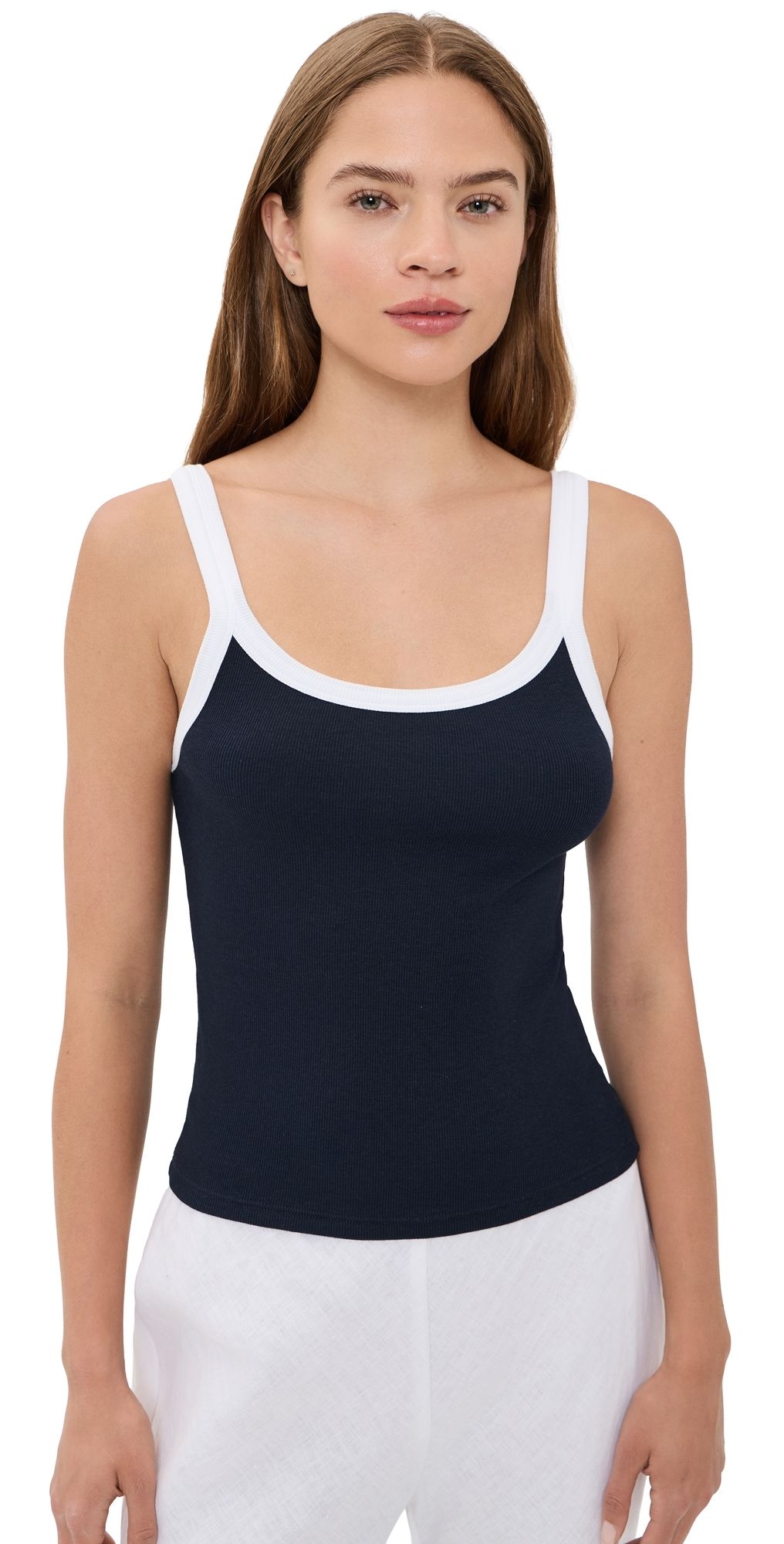 Velvet Belle Tank Top Navy/White S