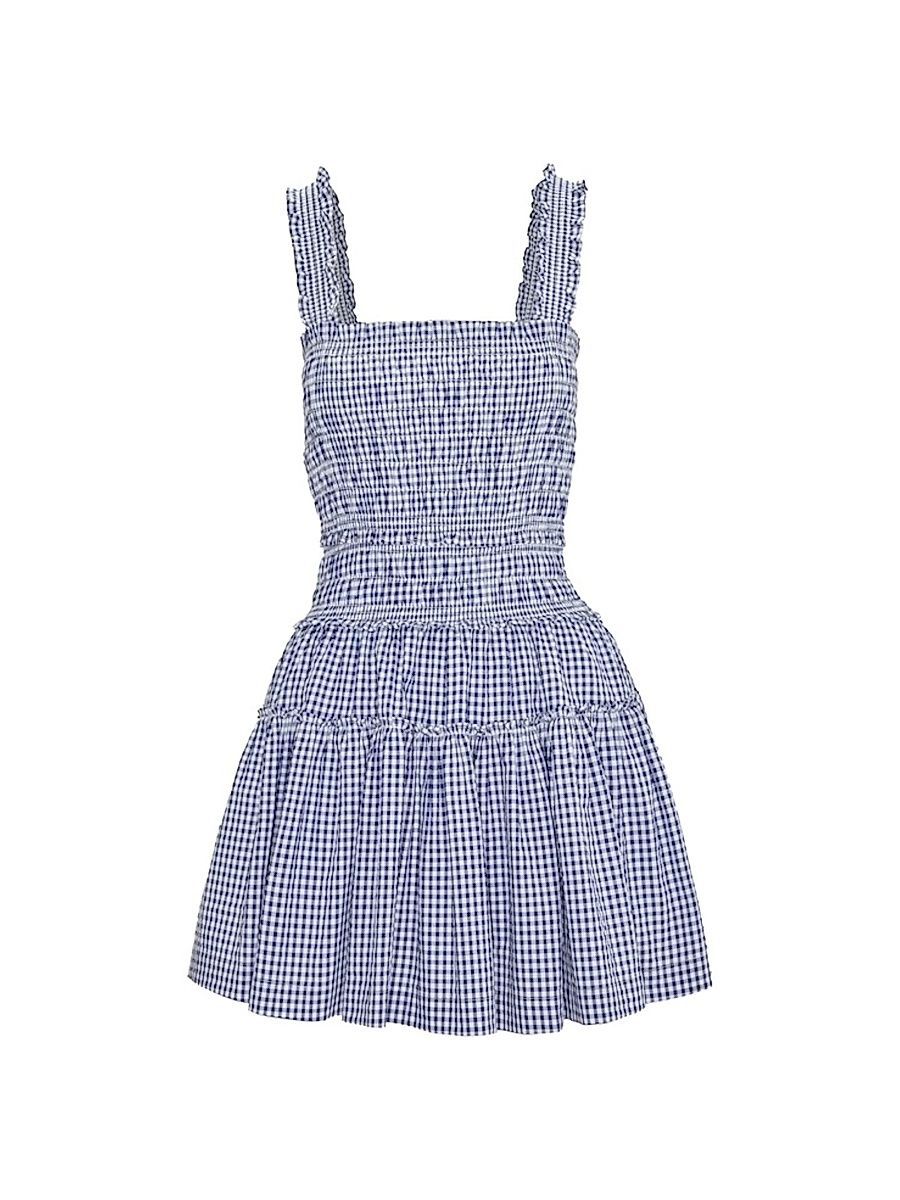 Women's The Azalea Mini Nap Dress - Navy Gingham - Size XXL