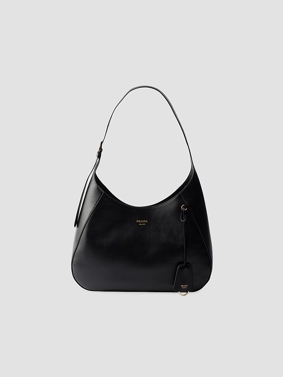 Women's Boogie Large Leather Shoulder Bag - Black