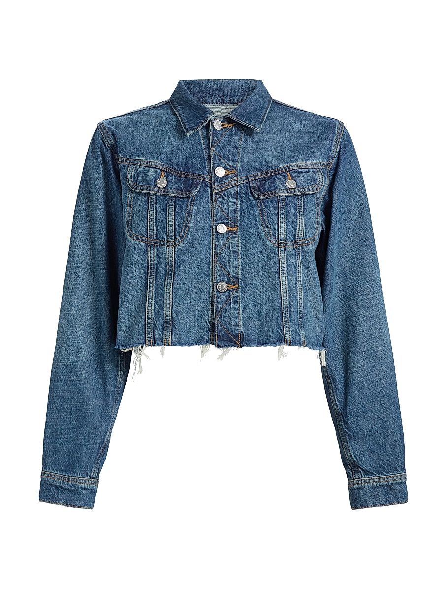 Women's The Californian Crop Denim Jacket - Mendocino Indigo - Size Large