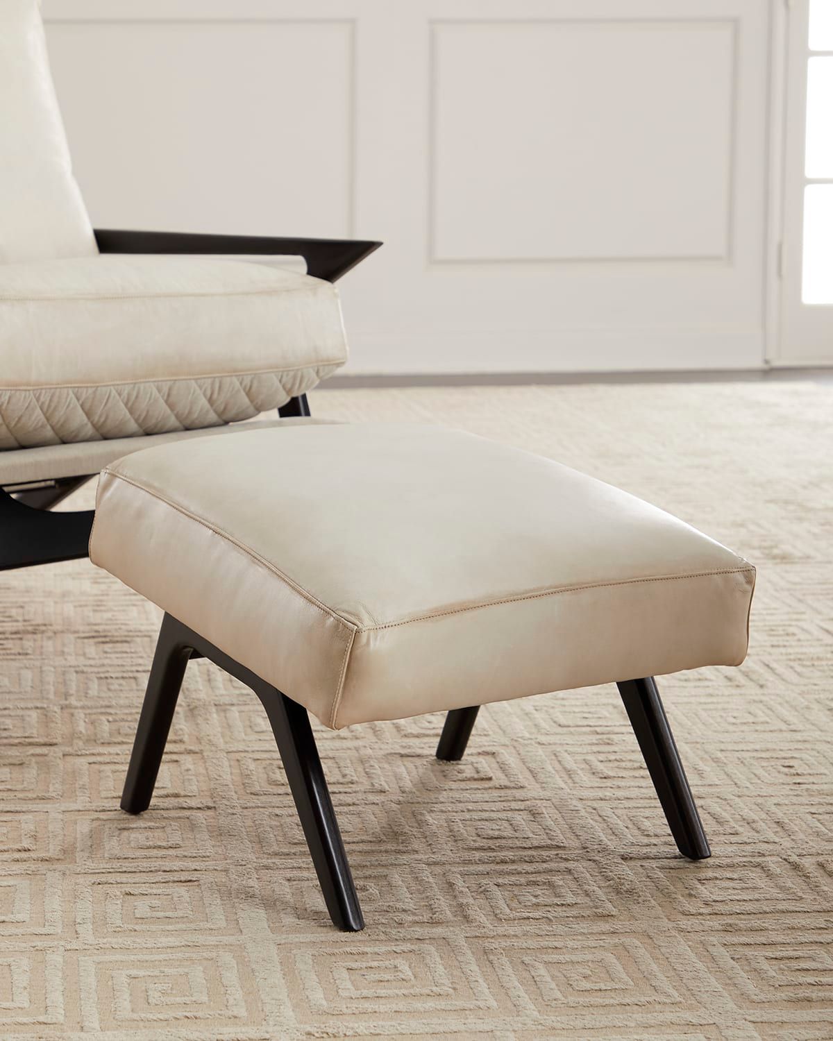 Olivia Leather Ottoman