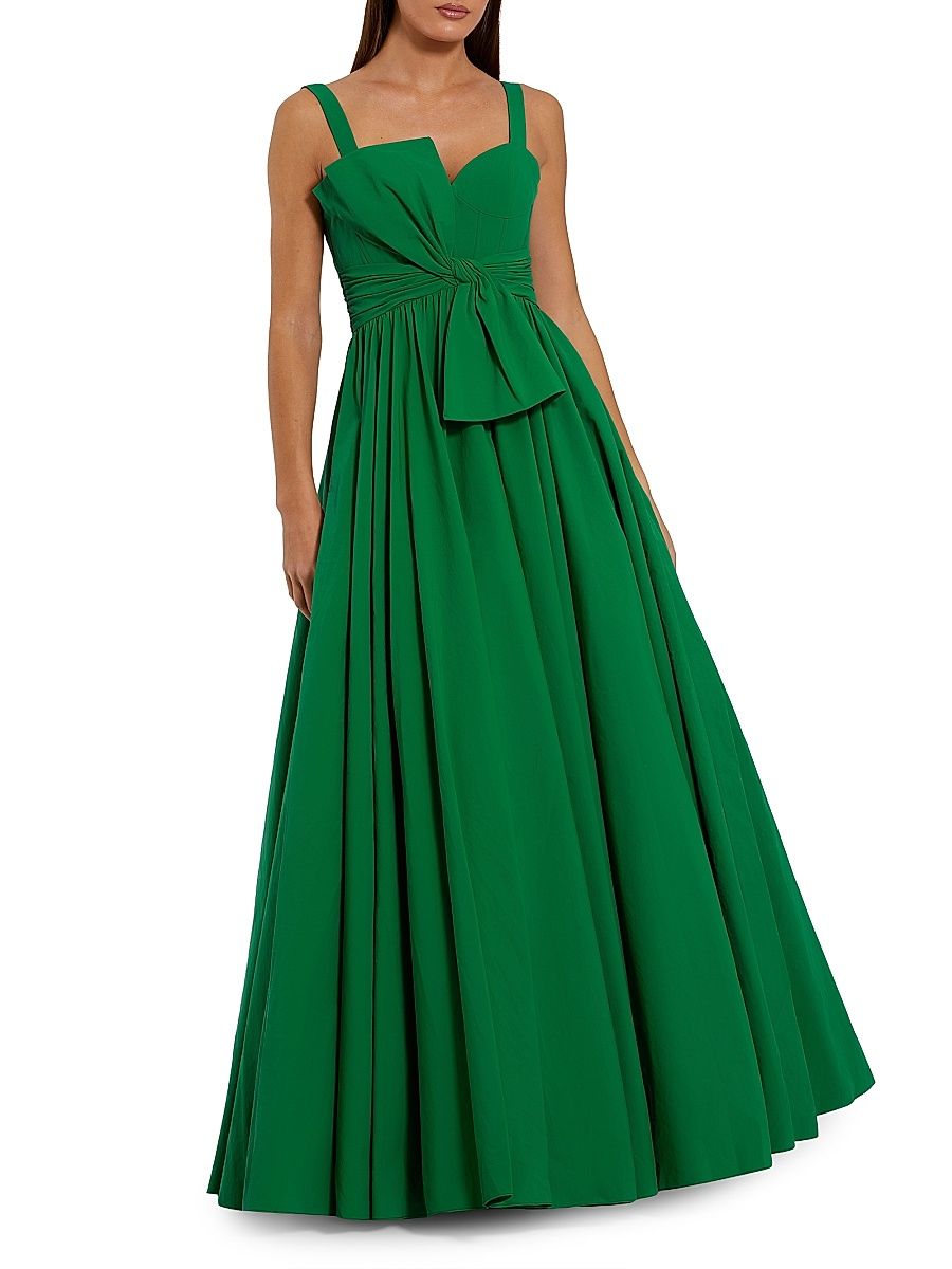 Women's Bow-Detail Ball Gown - Spring Green - Size 16