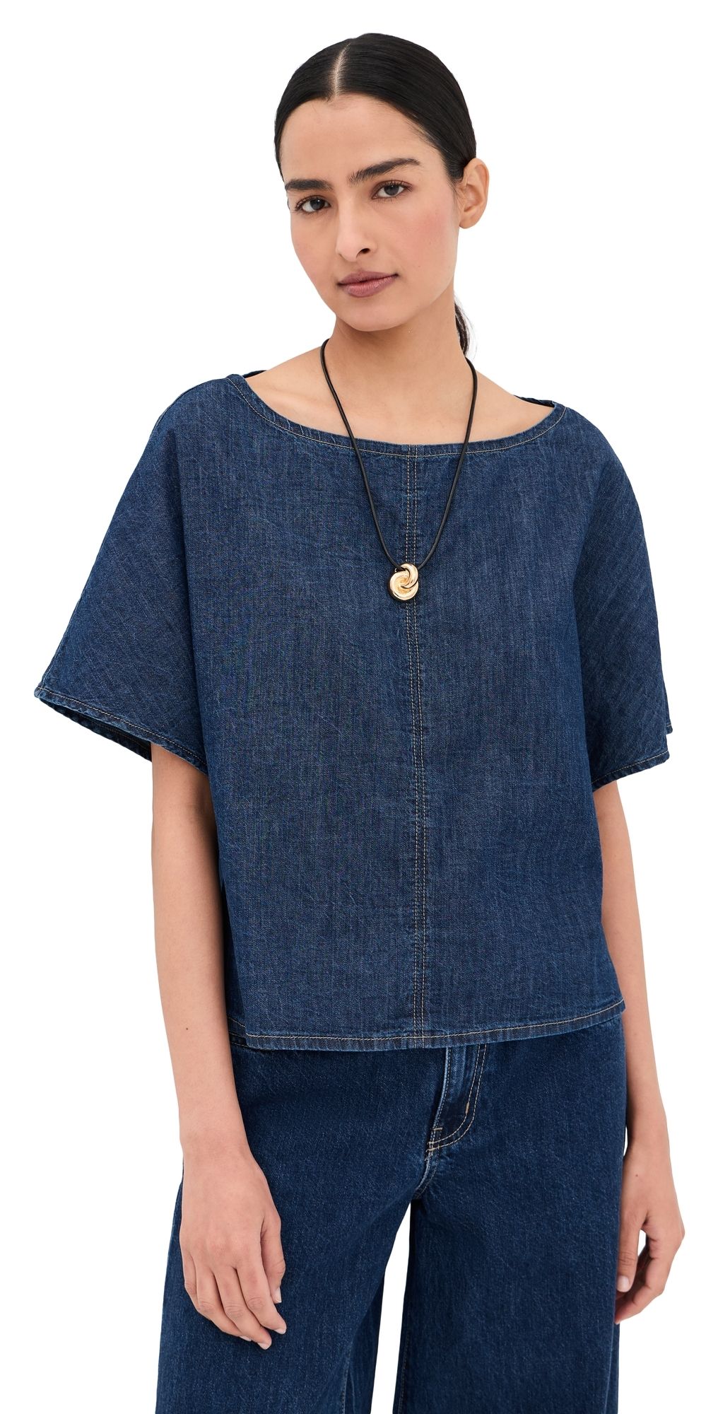 TWP Simple Denim Tee Dark Stone L