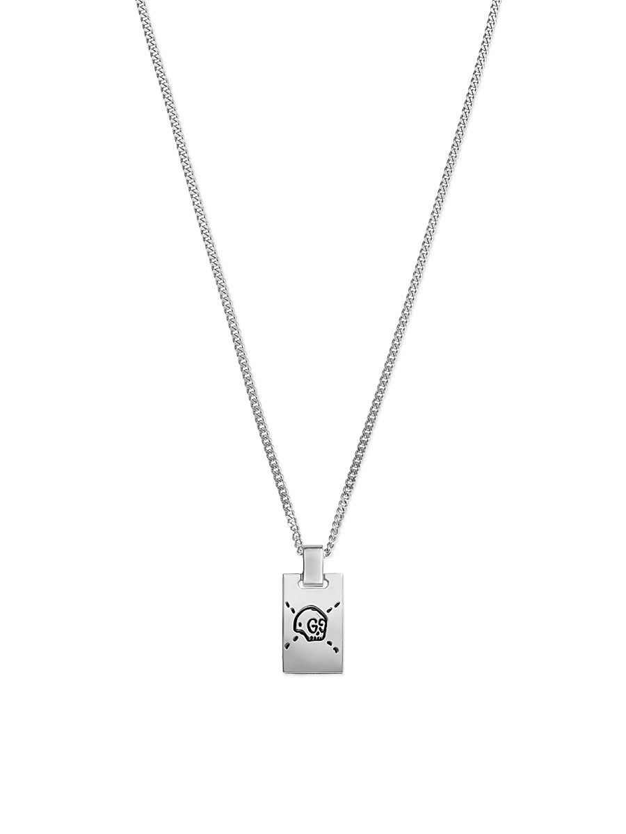 Men's GucciGhost Sterling Silver Necklace - Silver - Size 22
