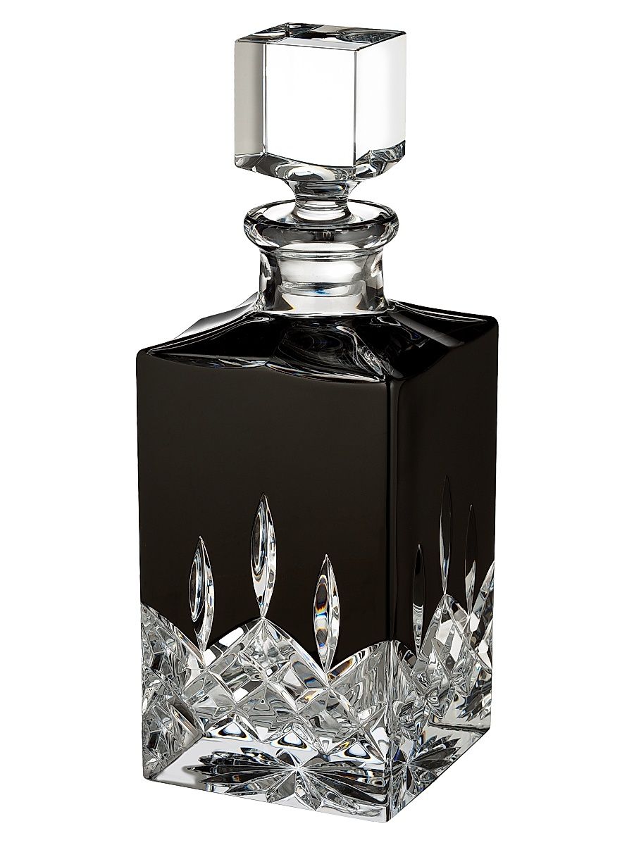 Lismore Black Crystal Square Decanter - Black