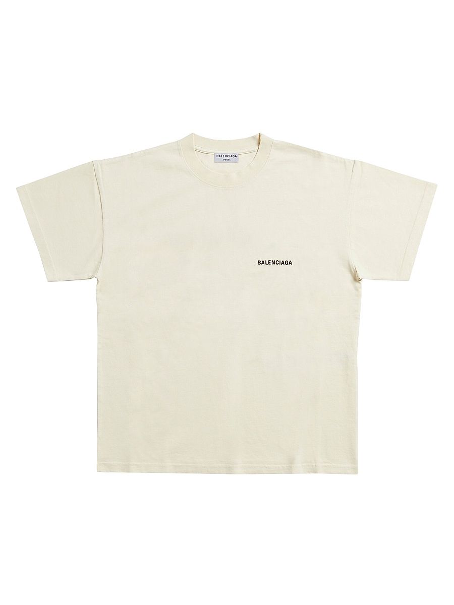 Women's Balenciaga Back T-Shirt Medium Fit - Cream - Size XXS