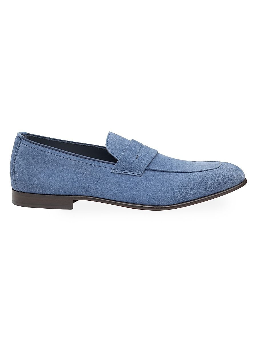 Men's Taylor Suede Penny Loafers - Denim - Size 13