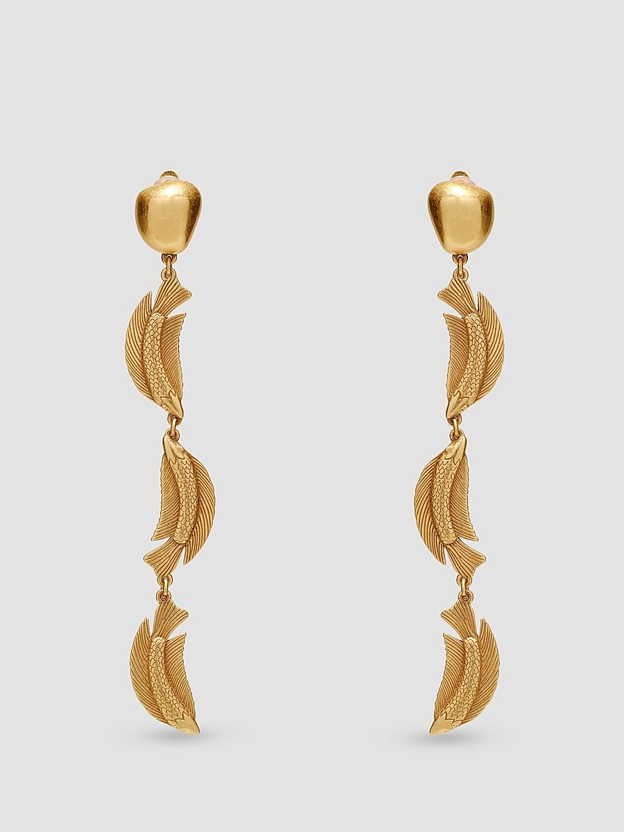 Women's Neemo Trio Clip-On Earrings - Antique Brass