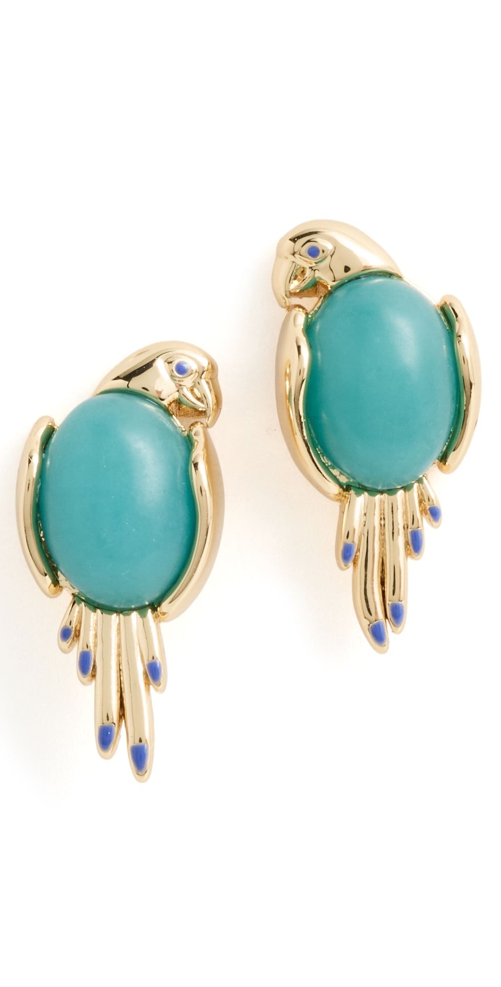 Lele Sadoughi Eileen Parrot Stud Earrings Turquoise One Size