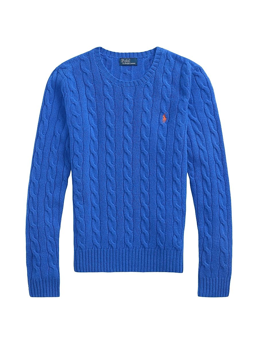 Women's Julianna Cable-Knit Wool-Cashmere Sweater - Lapis Blue - Size XL