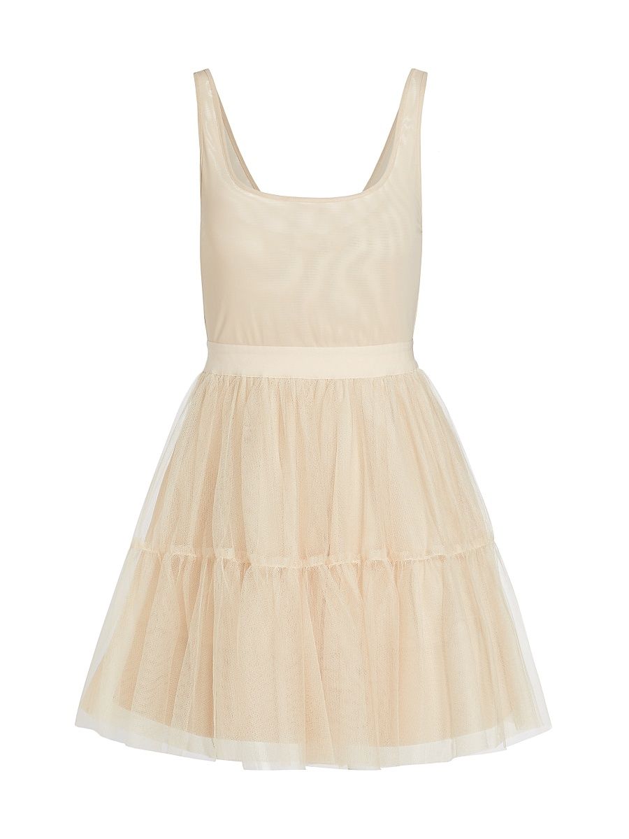 Women's Chara Tiered Tulle Minidress - Champagne - Size 14