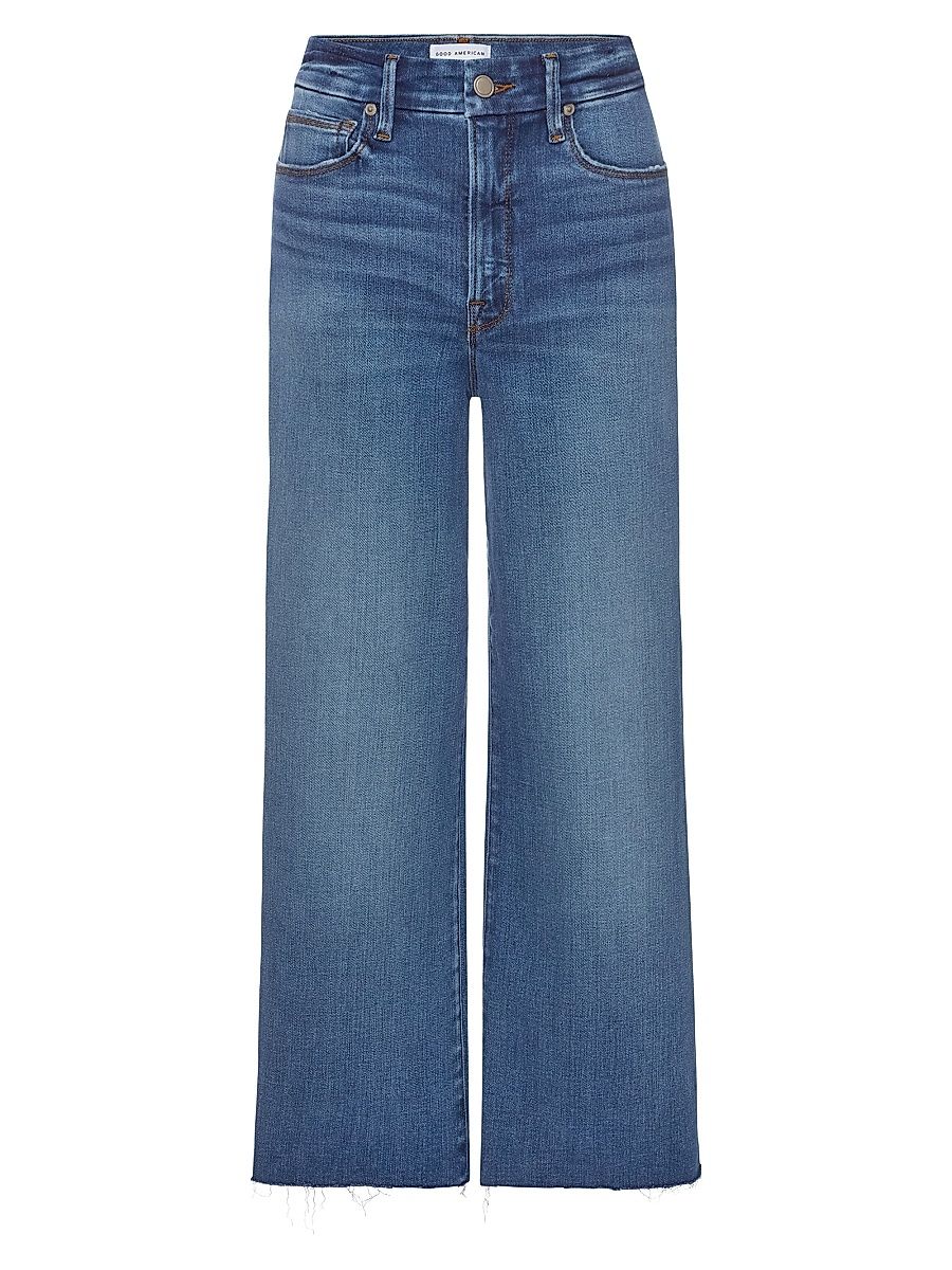 Women's Soft Tech Good Waist Cropped Palazzo Jeans - Indigo - Size 2