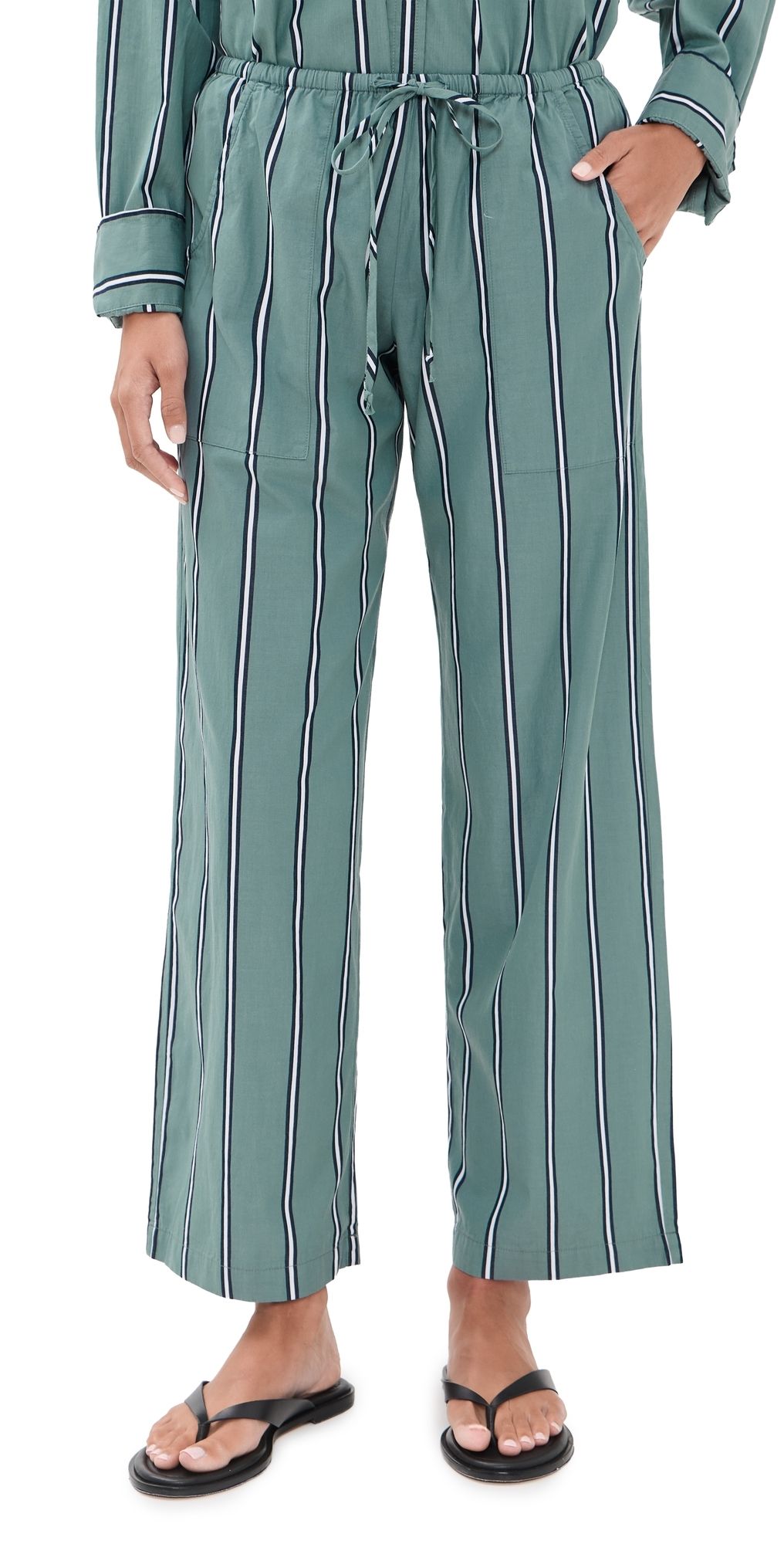 DONNI. The Pop Stripe Drawstring Pants Sage XL