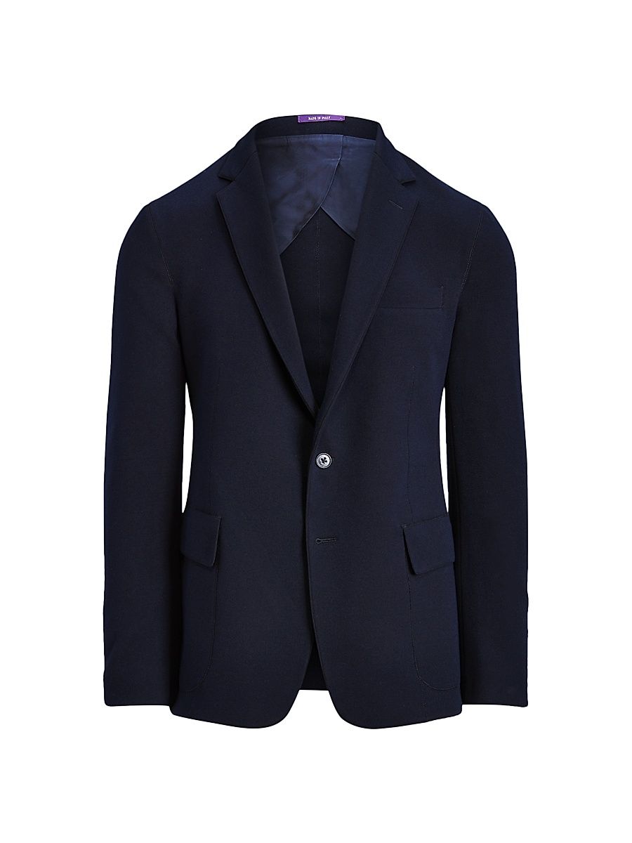 Men's Wool Notch Lapel Blazer - Navy - Size 42