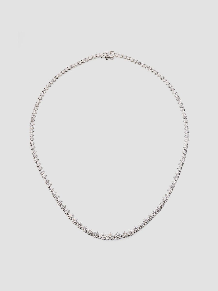 Women's 18K White Gold & 16.58 TCW Diamond Tennis Necklace - White Gold