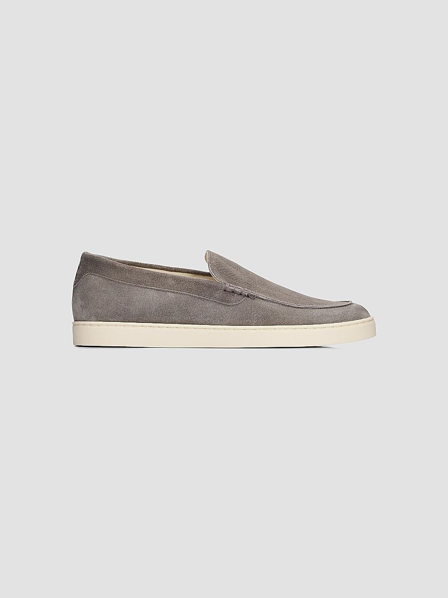 Brunello Cucinelli Men's Herringbone Suede Loafers - Cloud - Size 7
