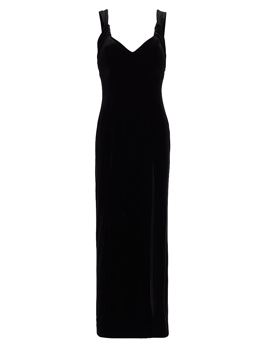 Women's Liza Velvet Slit Maxi Dress - Black - Size 8