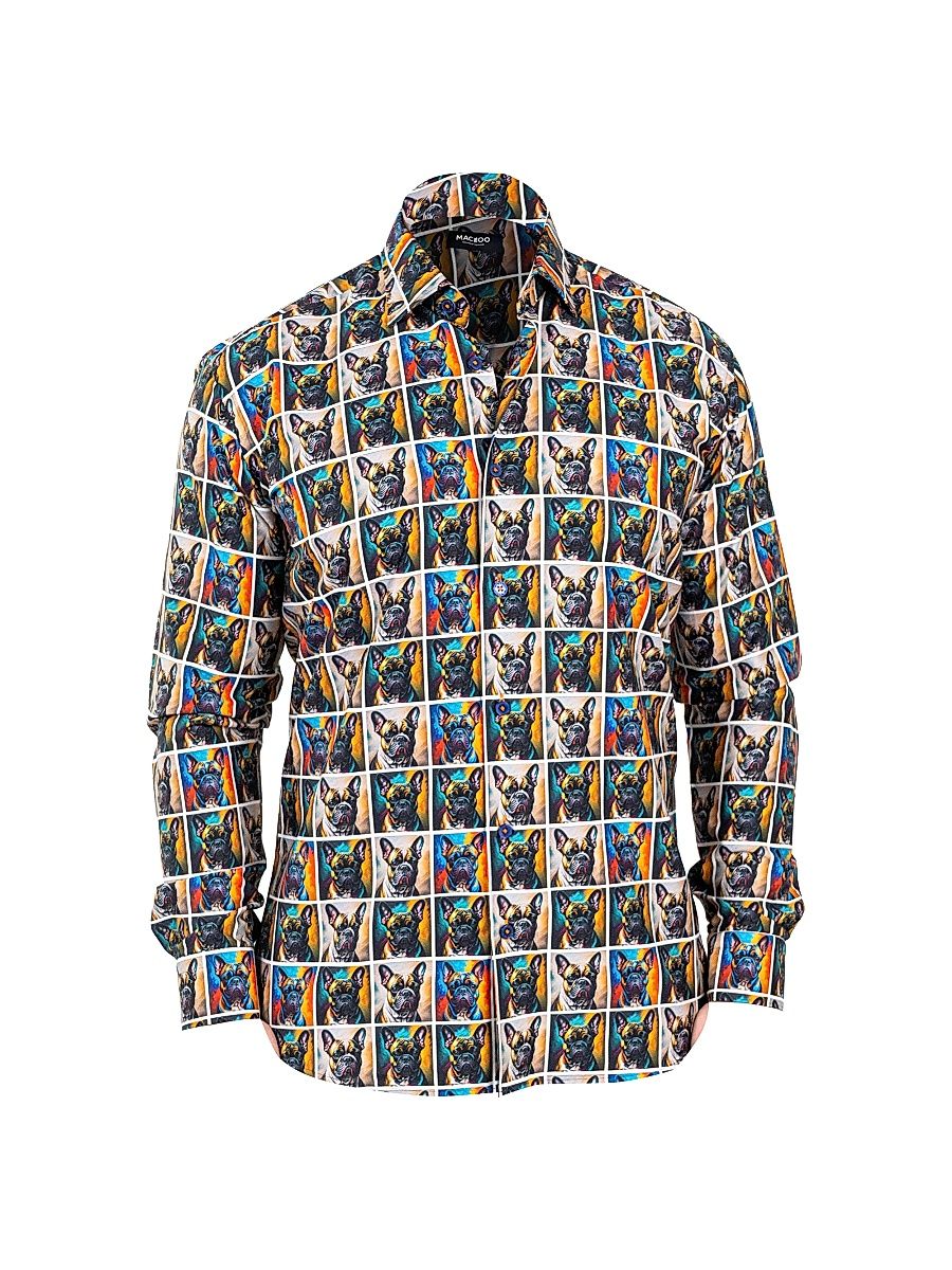 Men's Fibonacci Puppy Portrait Shirt - Brown - Size XXXXL