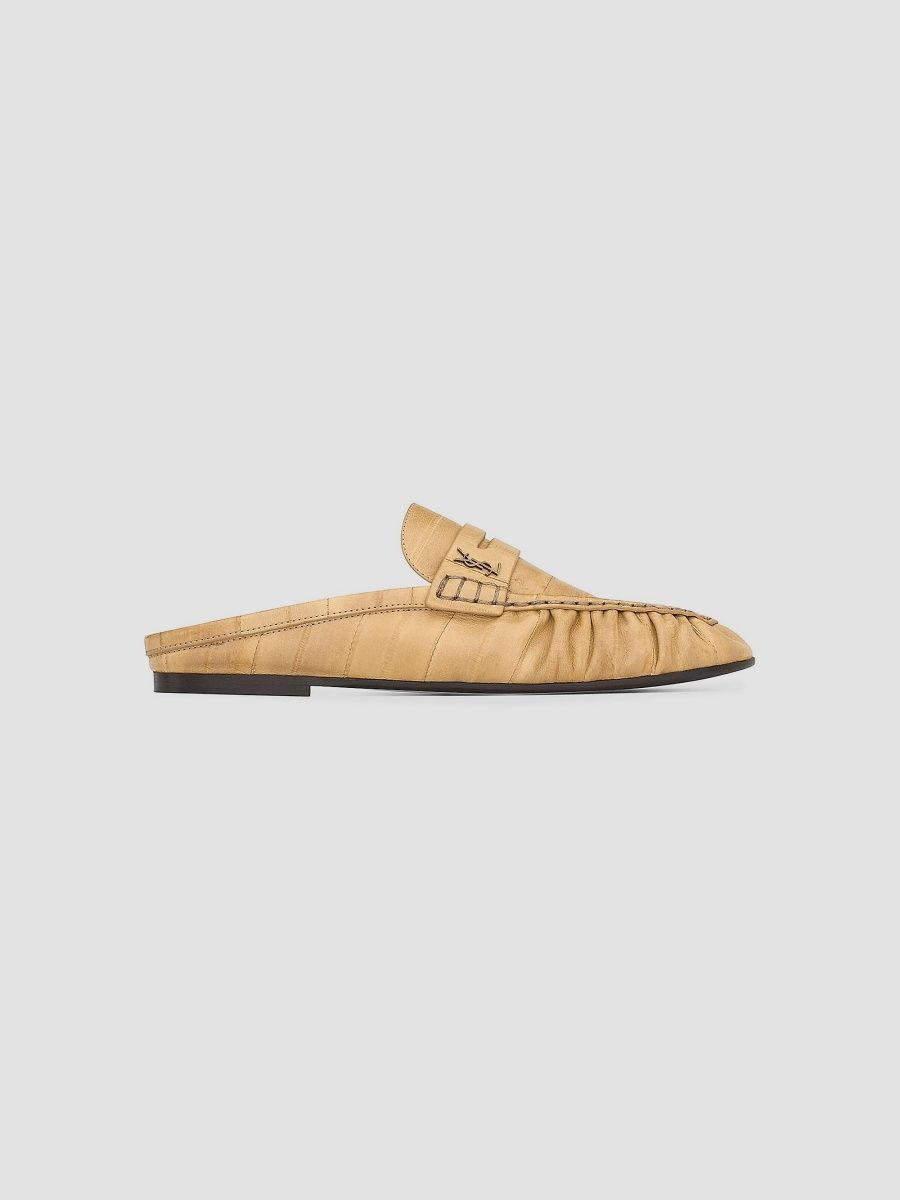 Saint Laurent Women's Le Loafer Mules - Soft Beige - Size 7
