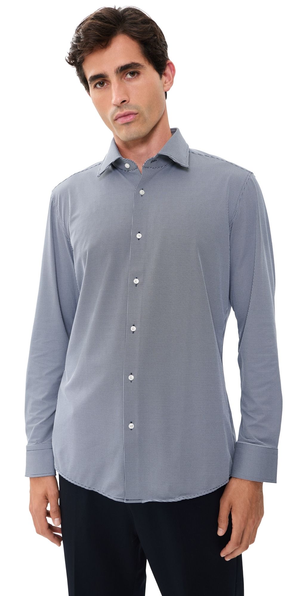 BOSS Slim-Fit Button Down Shirt Dark Blue 15.5