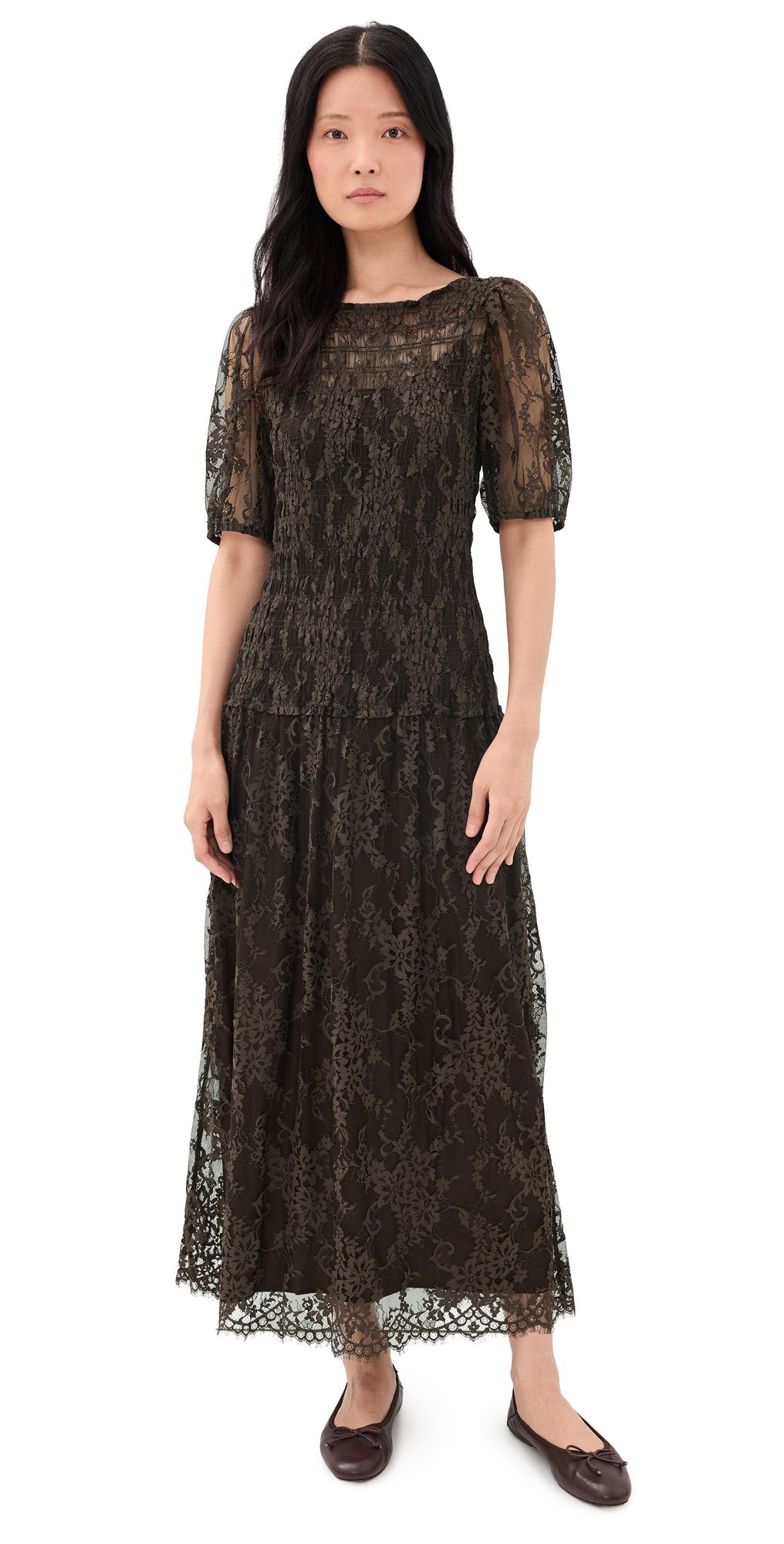Hill House Home The Short Sleeve Dalia Nap Dress Chocolate XS
