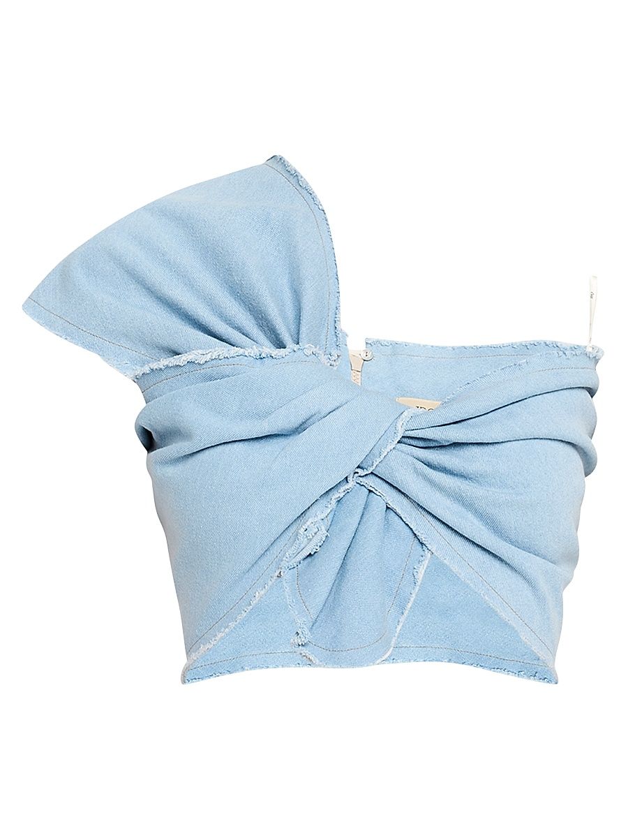 Women's Sol One-Shoulder Neckline Cotton Top - Sky - Size Large