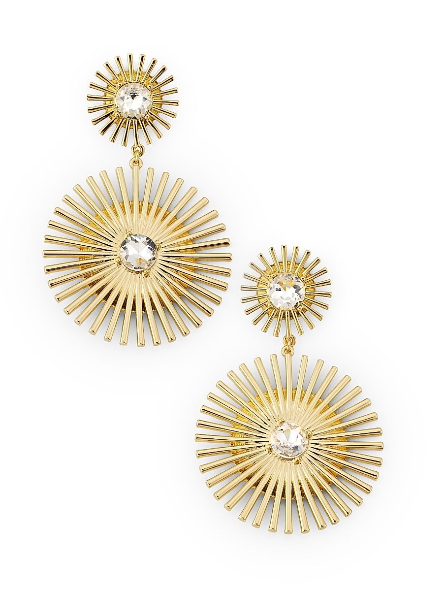 Women's Goldtone & Glass Crystal Sunburst Drop Earrings - Gold